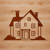 An SVG vector graphic of a traditional house style home, suitable for digital designs.