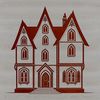 SVG illustration of a modern single-family home with a simple design.