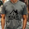 Free Home Design SVG Graphics A minimalist illustration of a single-family home, suitable for design and crafting projects.