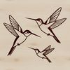 Beautiful Vector Illustration of a Bird A colorful hummingbird perched on a flower branch, rendered in vector format.