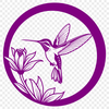 Floral Motif with Hummingbird Accent A detailed illustration of a hummingbird surrounded by foliage, created as a scalable SVG graphic file.