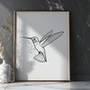 Whimsical Hummingbird in Flight Vector Art Illustration of a hummingbird in flight, designed as vector art for graphic design projects.