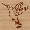A detailed vector graphic representation of a hummingbird, highlighting its distinctive beak and wing pattern.