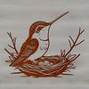 A colorful hummingbird perched on a branch, illustrated as vector art.