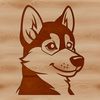 Beautiful Husky Clip Art Design A detailed illustration of a Siberian Husky's head, suitable for vector design or clip art.