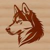 Close-up illustration of a Husky's head, suitable for vector design projects.