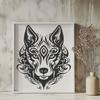 Siberian Husky Head Design An intricate vector design of a Siberian husky's head suitable for digital use.