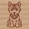 Relaxed Husky SVG Vector A vector illustration of a relaxed husky in a sitting position, suitable for personal or commercial use as a digital file.
