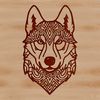 A detailed illustration of a Siberian Husky's head, suitable for customization in various design software.