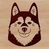 A detailed illustration of a husky's head from a dog perspective.