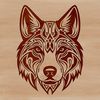 Beautiful Dog Clip Art with Intricate Details A stylized image of a Siberian Husky dog's head with intricate details.