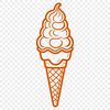 A vector graphic design of a single serving of creamy dessert on a stick.