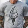 Creative Dessert Illustration SVG A stylized graphic representation of a single serving of cold dessert treat.