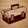 Toolbox Collection SVG Design A collection of hand tools and equipment stored in a metal toolbox, designed as an SVG file.