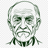 Detailed Man Vector Graphic A vector illustration of a male figure with detailed facial features.