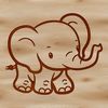 Simple Standing Elephant Design A simple line drawing of a standing elephant in a neutral background, ideal for graphic design.