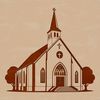 Protestant church building design, vector illustration, suitable for commercial or personal projects.