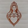 Free Vector Clip Art Immaculate Heart A vector illustration of a stylized Immaculate Heart, suitable for various designs and projects.