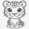 Close-up Big Cat Face Vector Art Close-up illustration of a jaguar's face with detailed fur texture