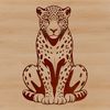 Fierce Big Cat Design A digital illustration of a large feline predator, with sleek fur and a powerful build.