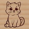 Simple Whiskered Friend Illustration A simple illustration of a domestic cat in a sitting position, suitable for digital design and printing.