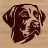 Free Lab Retriever SVG Icon A portrait of a friendly Labrador Retriever dog with its head held high.