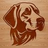 Happy Labrador Retriever Head Illustration Vector illustration of a happy Labrador Retriever head, suitable for clip art and design projects.