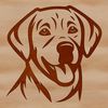 Labrador Line Drawing Vector Graphic A simple line drawing of a Labrador Retriever's head, suitable for vector art and design projects.