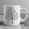 An editable outline of a leaf suitable for cutting machines like Cricut or laser cutters.