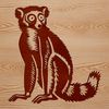 A digital illustration of a wild lemur with a vector design style.