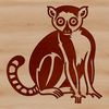 A cartoon illustration of a lemur, a type of wild animal native to Madagascar.