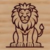 Beautiful Hand-Drawn Lion Design A simple line drawing of a sitting lion, a common safari animal in its natural habitat.