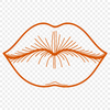 Beautiful Lip Illustration Outline An illustration of the human lip anatomy featuring a detailed outline.