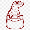 Vector Reptile Clip Art A reptile peering from a pocket, depicted in vector art style.
