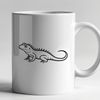 Vector Lizard Graphic Design A colorful reptile with scales and a long tail, depicted in vector graphics.