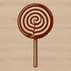 Colorful Swirly Candy Design A colorful illustration of a lollipop with swirly patterns.
