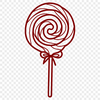 Swirly Lollipop Design Vector A colorful lollipop made of swirly candy colors, ideal for vector designs and craft projects.
