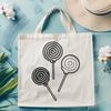 Vector Graphic Lollipop Design A colorful illustration of a lollipop on a white background, designed as a vector graphic.