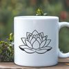 Beautiful Lotus Flower Pattern An illustration of a lotus flower in a circular pattern, often used as a design element in various contexts.