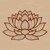 Free Vector Lotus Design for Artists A detailed illustration of the lotus flower, often used in religious contexts and suitable for vector art designs.