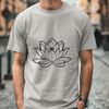 An illustration of a lotus flower in bloom, representing spiritual growth and enlightenment.