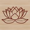 A stylized illustration of the lotus flower, a symbol often used in various cultures and religions.