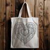 Geometric Heart Pattern Vector Art A intricate geometric pattern forming a heart shape, designed as a digital vector art piece.