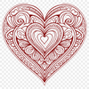 Love Mandala SVG Graphic A detailed SVG illustration of a love-themed mandala with a central heart, suitable for various digital applications.