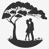 Beautiful Wedding Decor Tree An ornate design of a tree with blossoming flowers, often used in wedding decorations and designs for Valentine's Day.