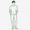 Free SVG Cut File of a Man A 2D representation of a male figure in vector format.