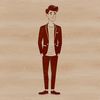An illustration of a man created with scalable lines and shapes.