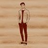 Simple Man Illustration for Clip Art Use A male figure depicted in a minimalist style, suitable for vector art and clip art applications.