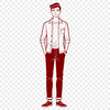 Male Body Outline SVG Graphic An SVG graphic representation of a man's body silhouette.