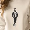 Manly Vector Silhouette Male figure with facial hair, suitable for vector art design and cutting machine stencils.